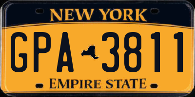 NY license plate GPA3811