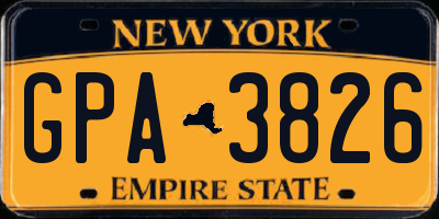 NY license plate GPA3826