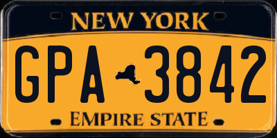 NY license plate GPA3842