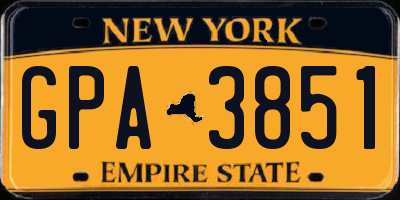 NY license plate GPA3851