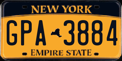 NY license plate GPA3884