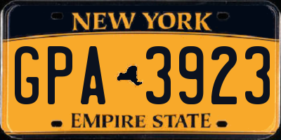 NY license plate GPA3923