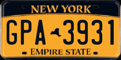 NY license plate GPA3931