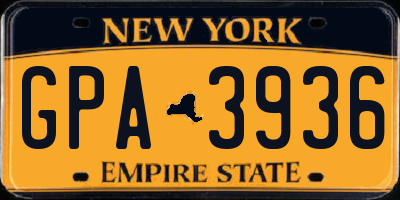 NY license plate GPA3936