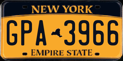 NY license plate GPA3966