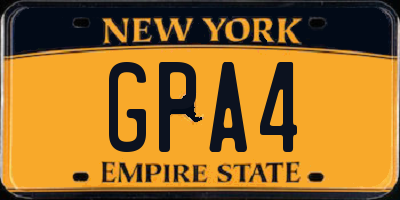 NY license plate GPA4