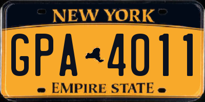 NY license plate GPA4011