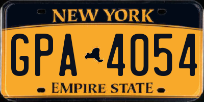 NY license plate GPA4054