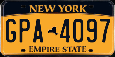 NY license plate GPA4097