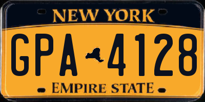 NY license plate GPA4128
