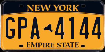 NY license plate GPA4144