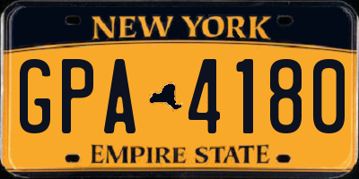 NY license plate GPA4180