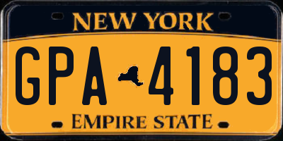 NY license plate GPA4183