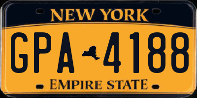 NY license plate GPA4188