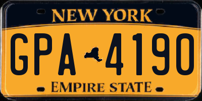 NY license plate GPA4190