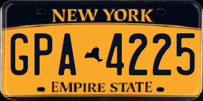 NY license plate GPA4225