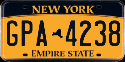 NY license plate GPA4238
