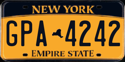 NY license plate GPA4242