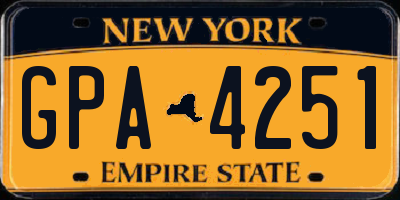 NY license plate GPA4251