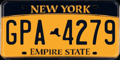 NY license plate GPA4279