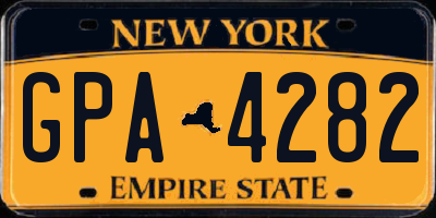 NY license plate GPA4282