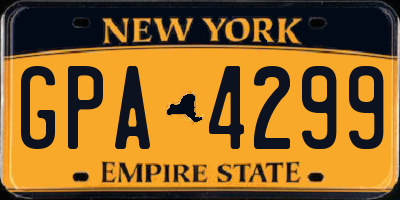 NY license plate GPA4299