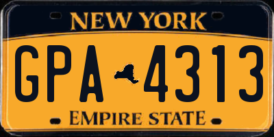 NY license plate GPA4313