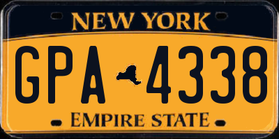 NY license plate GPA4338