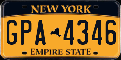 NY license plate GPA4346