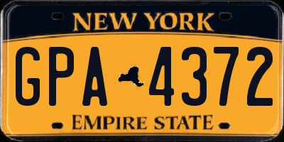 NY license plate GPA4372