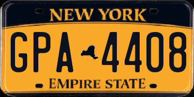 NY license plate GPA4408