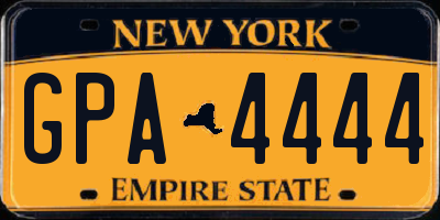 NY license plate GPA4444