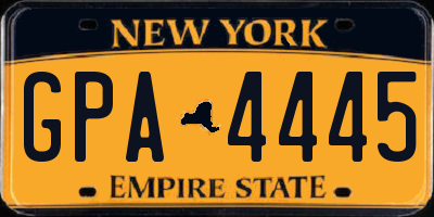NY license plate GPA4445