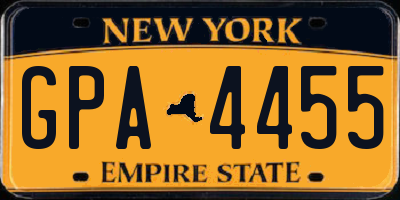 NY license plate GPA4455