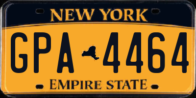 NY license plate GPA4464