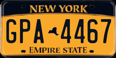 NY license plate GPA4467