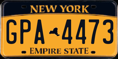NY license plate GPA4473