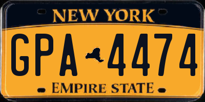 NY license plate GPA4474