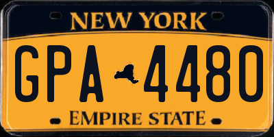 NY license plate GPA4480