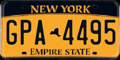 NY license plate GPA4495