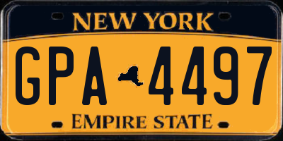 NY license plate GPA4497