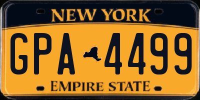 NY license plate GPA4499