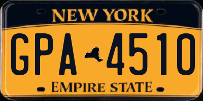 NY license plate GPA4510