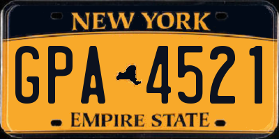 NY license plate GPA4521