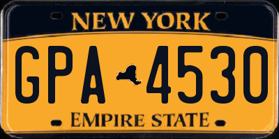 NY license plate GPA4530
