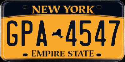 NY license plate GPA4547