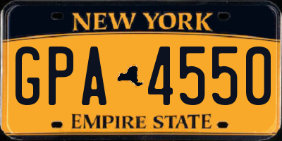 NY license plate GPA4550