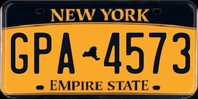 NY license plate GPA4573