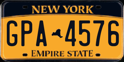 NY license plate GPA4576