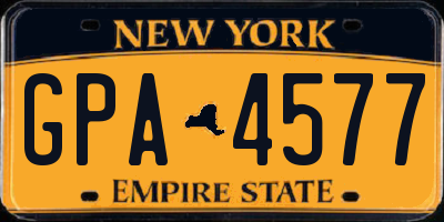 NY license plate GPA4577